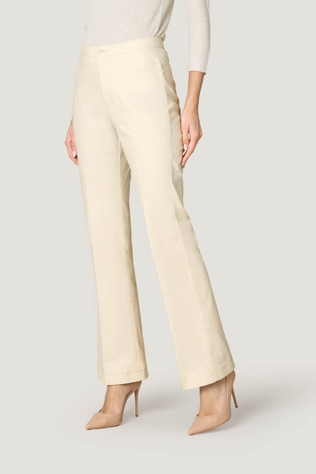 Pantaloni Flare Long con Cotone