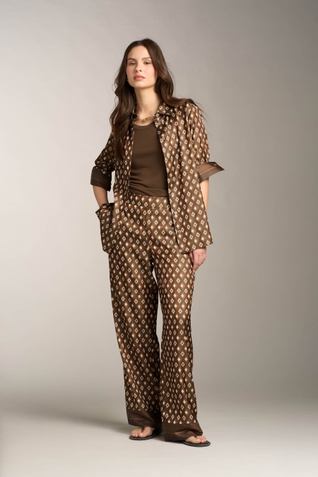 Leggings Wide Leg Satin Rombi