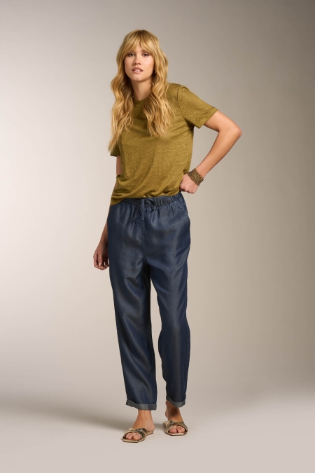 Leggings Jogger Chambray con Coulisse
