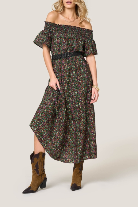 Abito Lungo Scollo Bardot Serie Wonderland