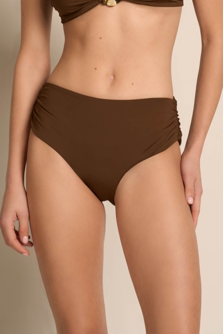 Slip Bikini Donna Ocean Blues - Vita Alta, Controllo Pancia, Tessuto