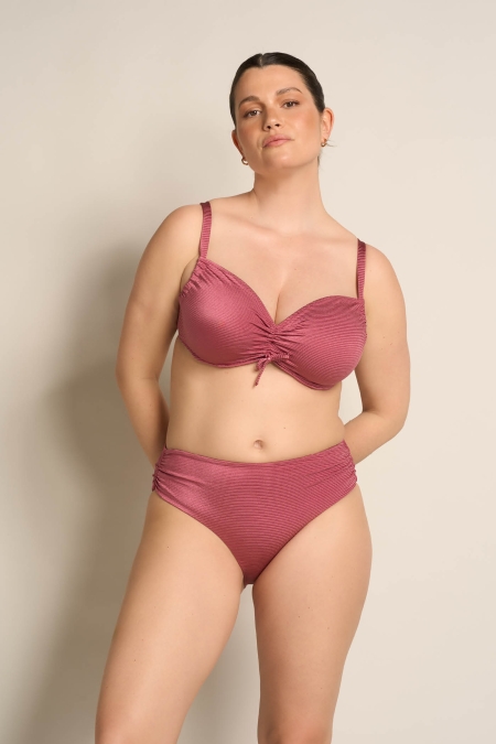 Slip Fianco Alto Arricciato Shiny Ribs