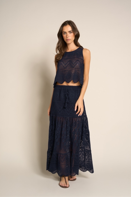 Gonna Lunga Effetto Crochet