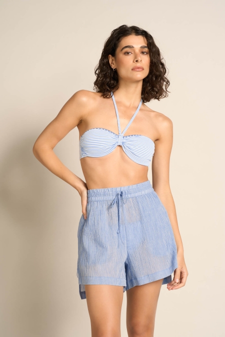 Shorts A Righe In Cotone