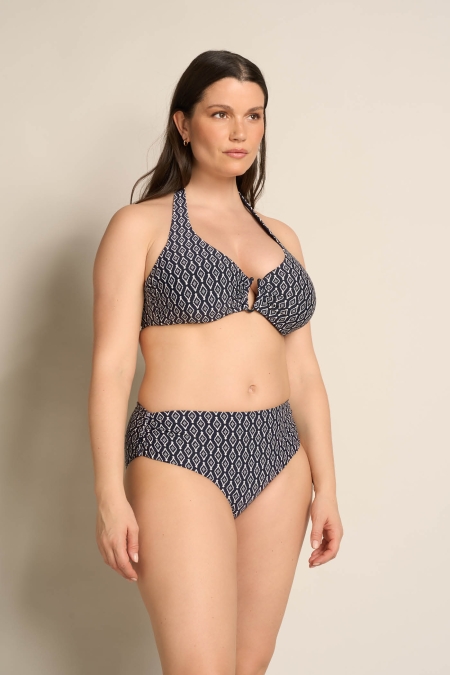 Slip Fianco Alto Arricciato Aqua