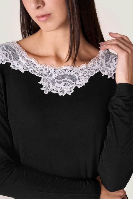 Pigiama Lungo con Pizzo