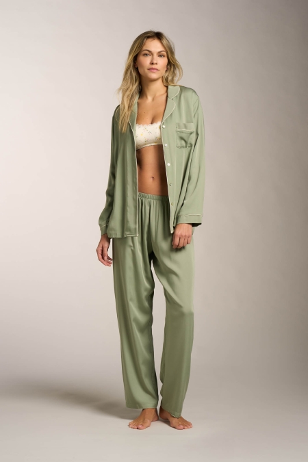 Pigiama Lungo Abbottonato satin Lina