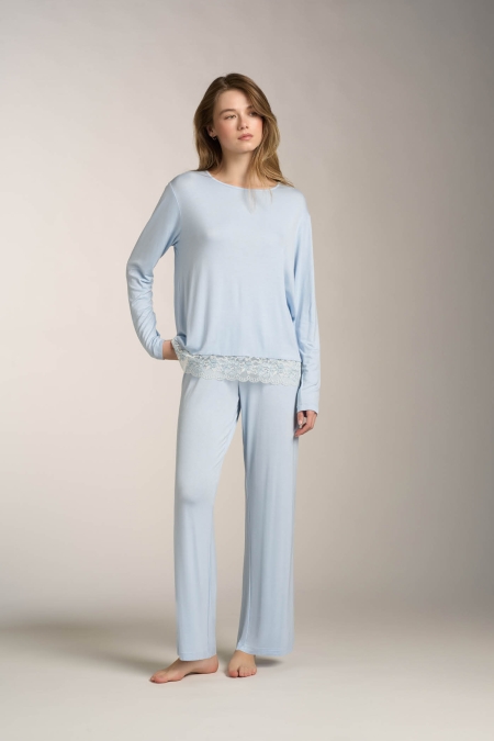 Pigiama donna in jersey di cotone caldo enrico coveri ep6261 COVERI | Quattro Stagioni Shop