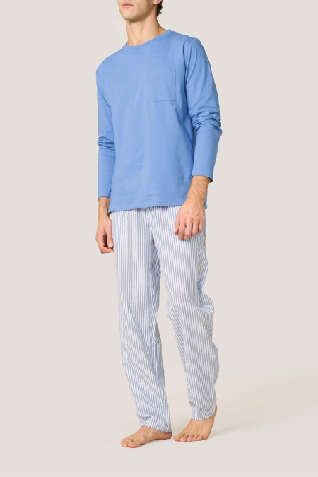 Pigiama Lungo Stripes con Taschino