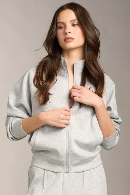 Felpa Full Zip con Viscosa