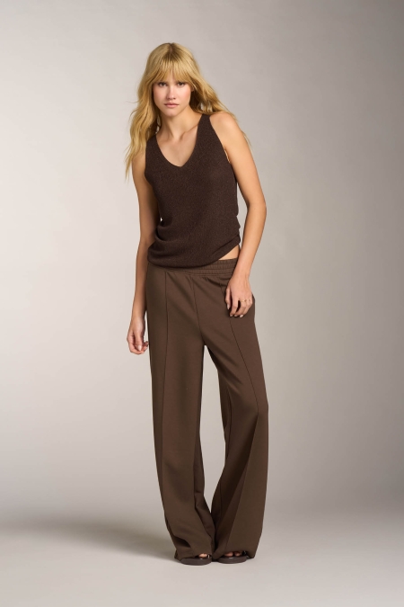 Pantalone Wide Leg con Piega Centrale