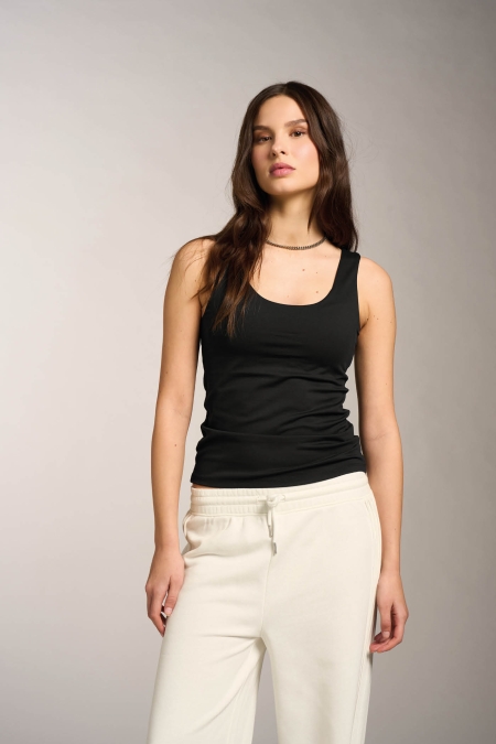Canottiera Donna PrinStory Collo Alto Onde – Morbida, Estiva, Slim Fit - 3