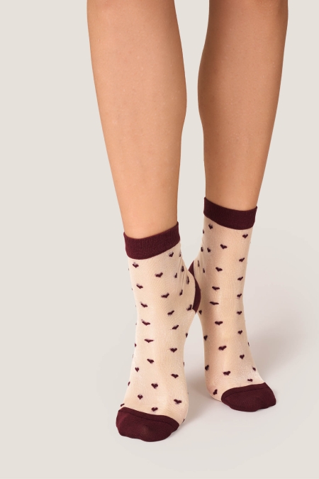 Calzino Velato con Cuori