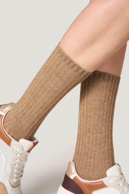 Calzino a Coste con Cashmere