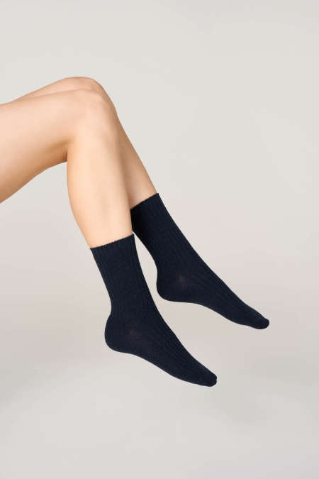 Calzino a Costina con Cashmere