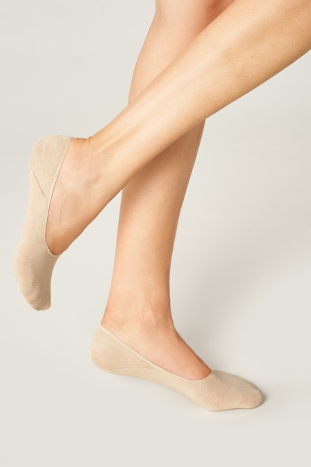 Salvapiedi in cotone con silicone sul tallone - 2 paia