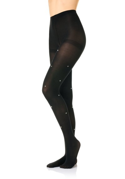 Goldenpoint Collant Donna effetto parigina con floccatura
