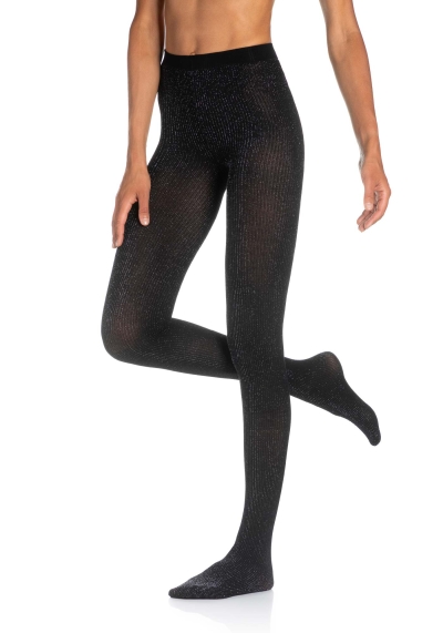 Collant a costine in lamé