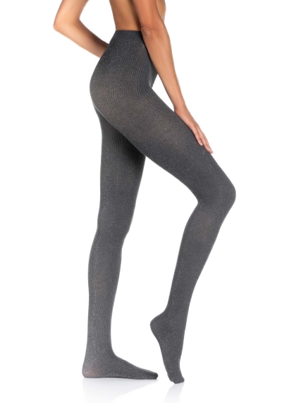 Collant a costine in lamé