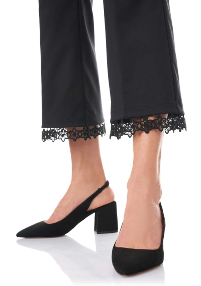 Leggings Flare con ricamo