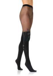 Goldenpoint Collant Donna effetto parigina con floccatura